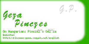 geza pinczes business card